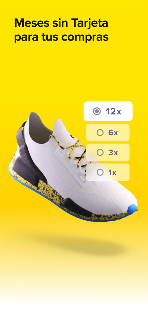 Mercado Pagoアプリの機能で、クレジットカードなしでの分割払いオプションを表示