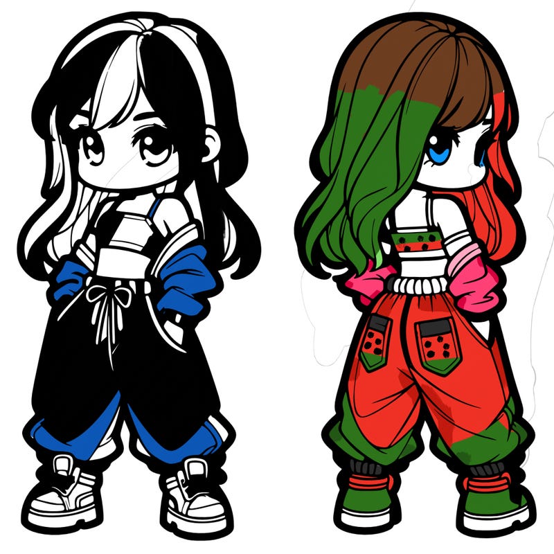 girl in crop top and baggy pants