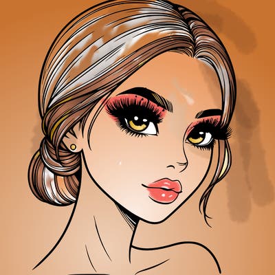 realistic girl with lashes