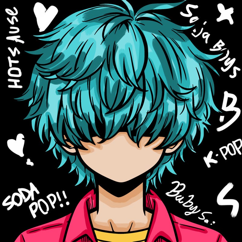 manga boy fluffy hair covering his eyes