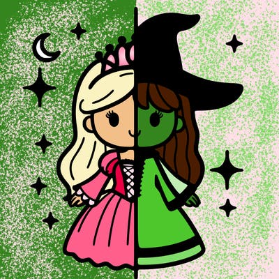 split princess and witch