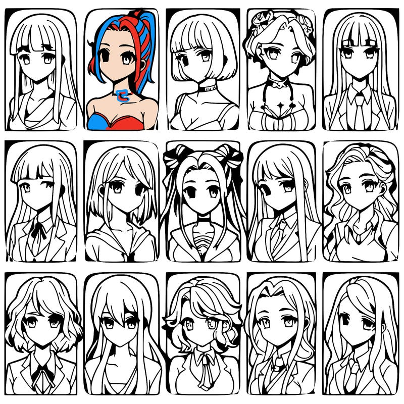 girls that look diffrent anime