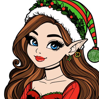 christmas girl elf realistic