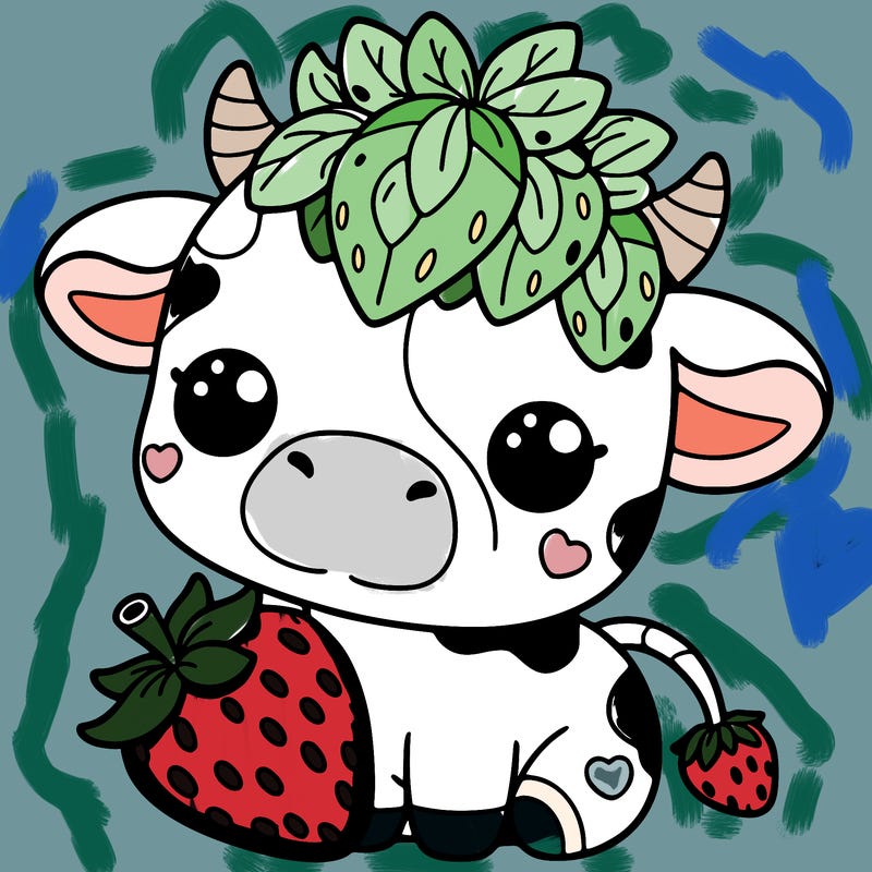 cute strawberry cow