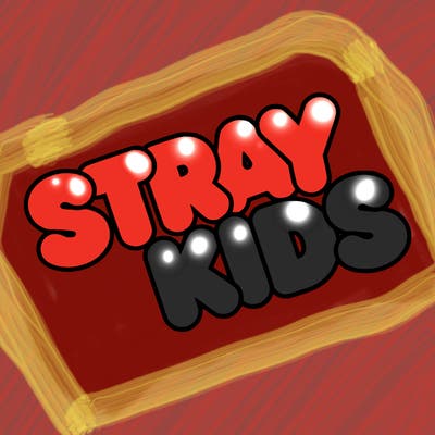 bubble letters saying stray kids