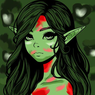 elf girl realistic dark fantasy