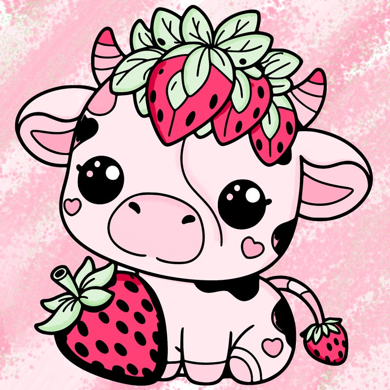 cute strawberry cow