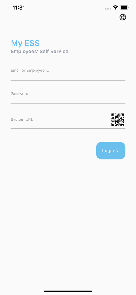 LenvoHR - LenvoHR My ESS employee self service login screen with input fields for employee ID and password