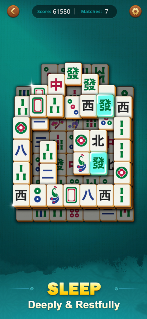 Mahjong Match：Classic Tiles！ - Pantalla de juego de solitario Mahjong clásico con losetas extragrandes y fáciles de leer y un tema de relajación para dormir mejor