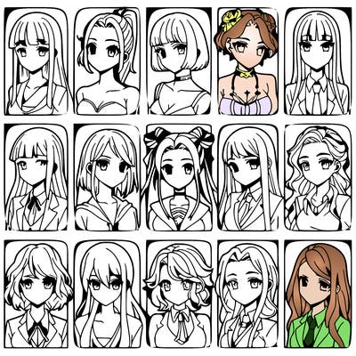 girls that look diffrent anime