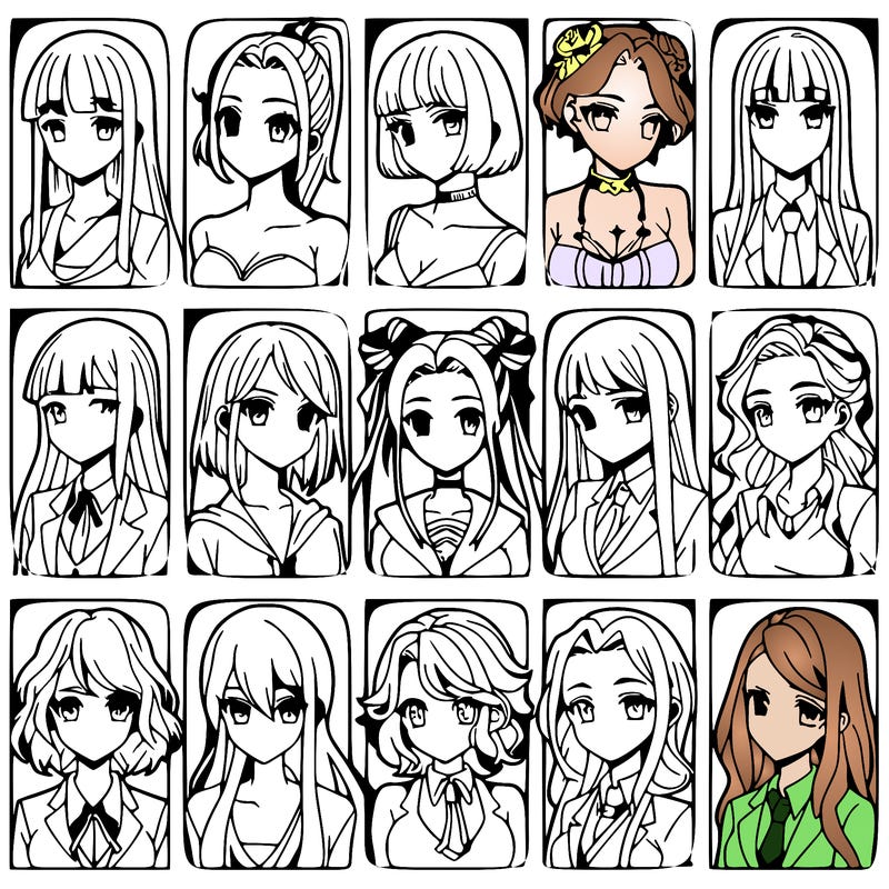 girls that look diffrent anime