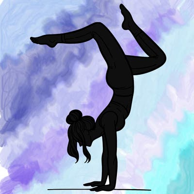 a woman doing a handstand