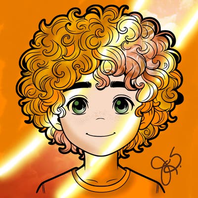 realistic curly hair boy