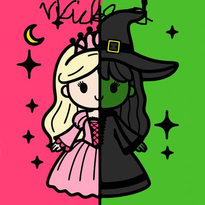 split princess and witch