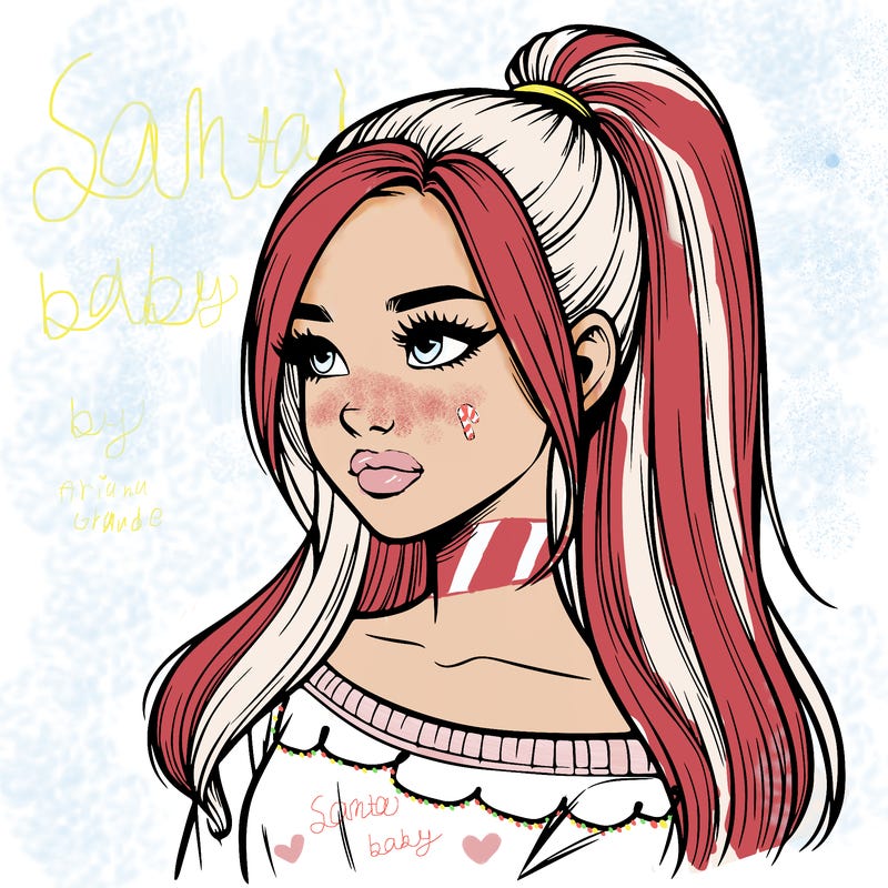 realistic girl with a high ponytail