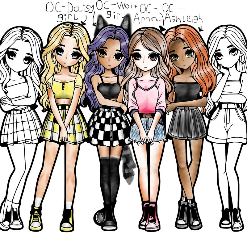 a group of girls realistic