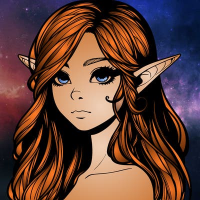 elf girl realistic dark fantasy