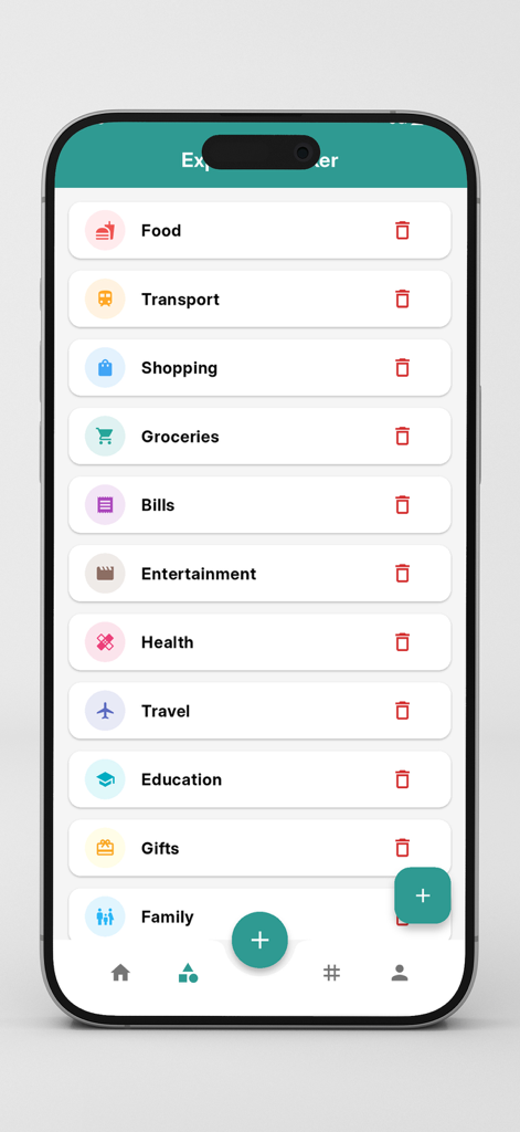 Finzee :: Expense Tracker - Interface of Finzee expense tracker showing various spending categories like food transport and groceries