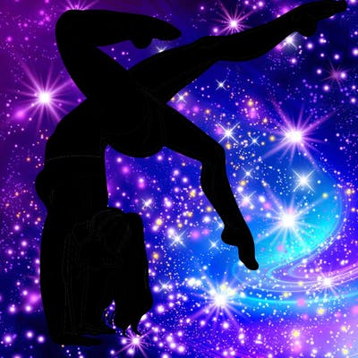 a woman doing a handstand