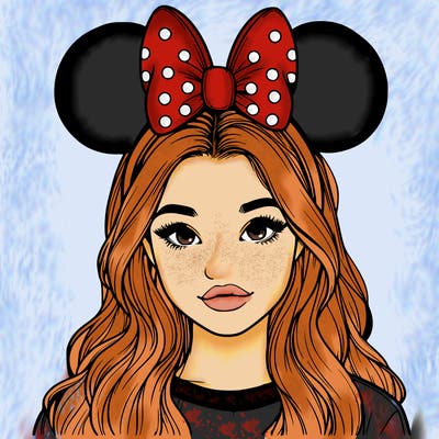 aesthetic realistic girl wearing mickey mouse ears