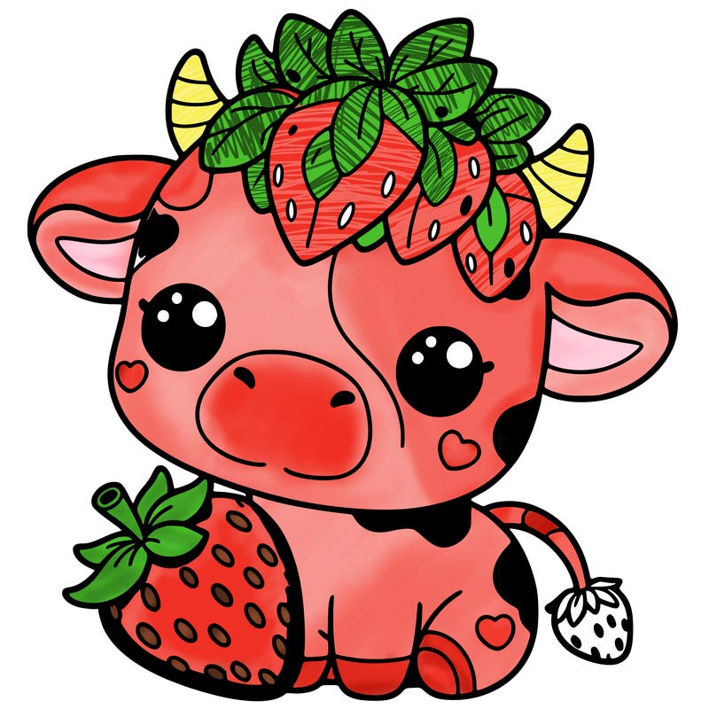 cute strawberry cow