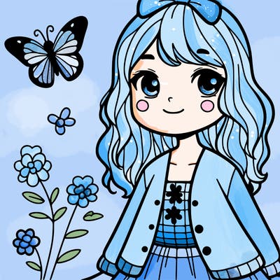 girl with a butterfly