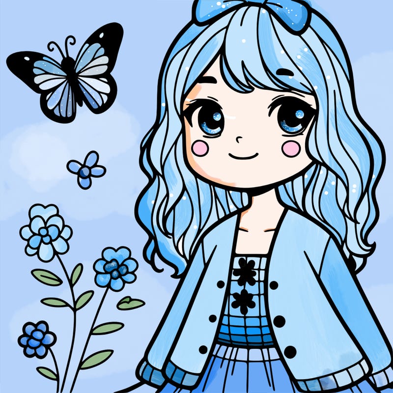 girl with a butterfly