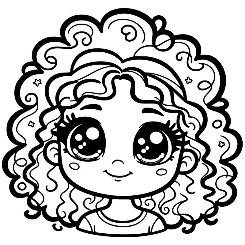 curly hair bright eyed little girl