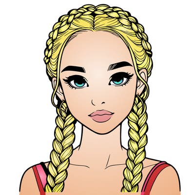 realistic girl with braids