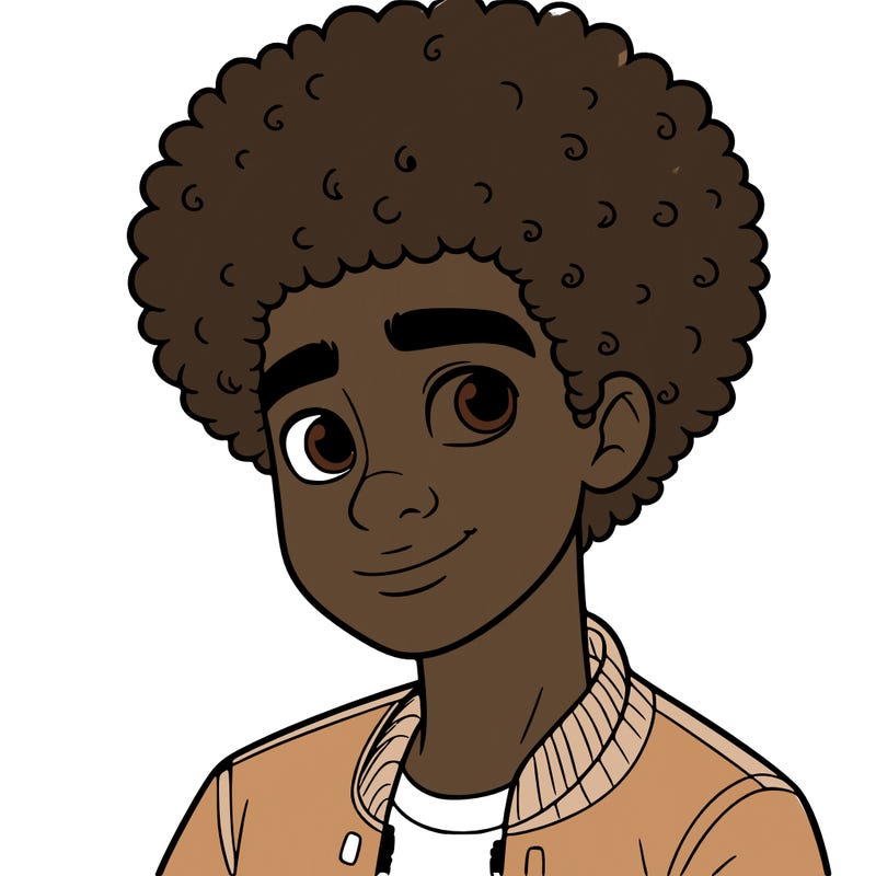 teen boy with afro