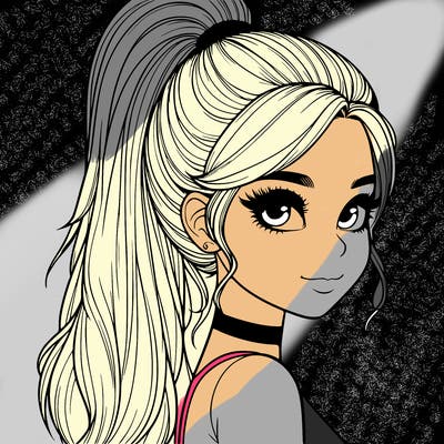 relistic girl with high ponytail