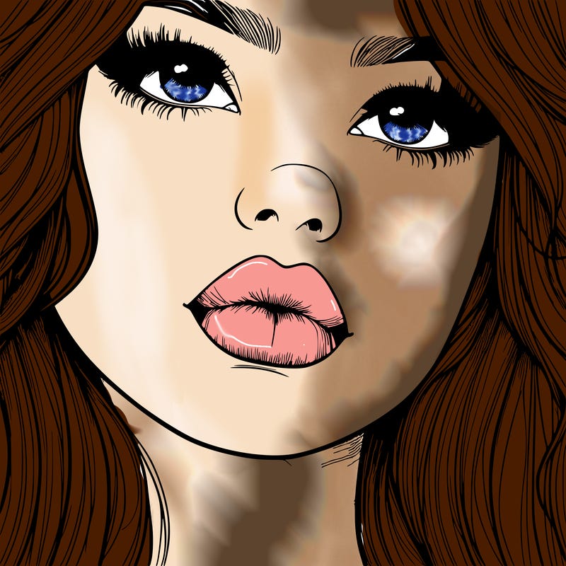 really realistic girl with lips