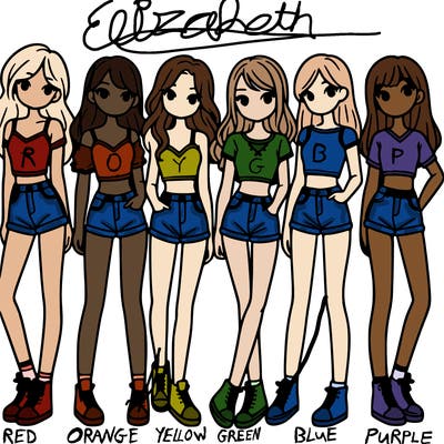 a group of girls wearing crop tops and shorts