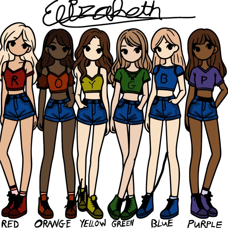 a group of girls wearing crop tops and shorts