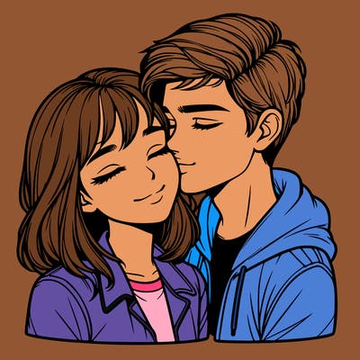 realistic girl and boy  love