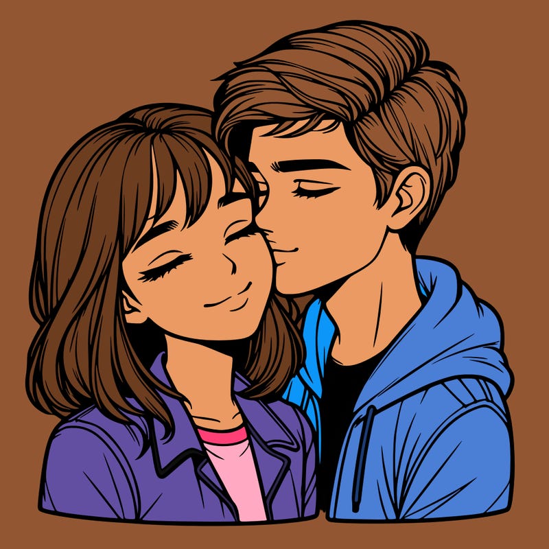 realistic girl and boy  love