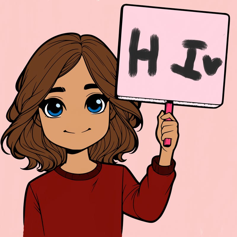 realistic girl holding up a sign