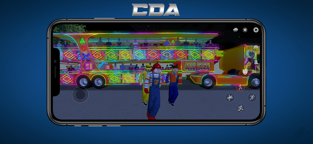 Carreta Da Alegria (Truck) - Gameplay screenshot of Carreta Da Alegria showing a neon-lit truck and costumed characters.