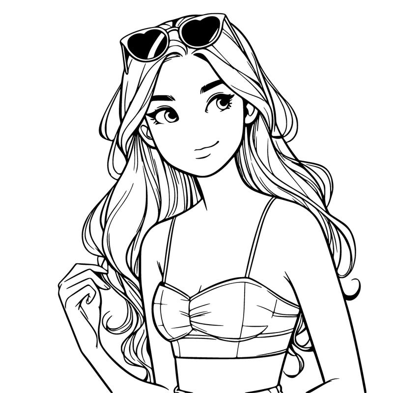 realistic girl in swimsuit