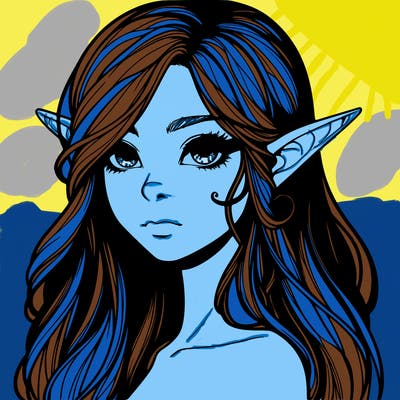 elf girl realistic dark fantasy