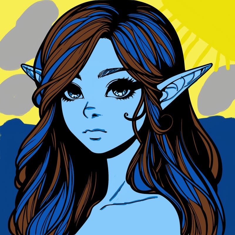 elf girl realistic dark fantasy