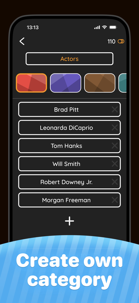 Creating a custom category in the Headbands charades party game app