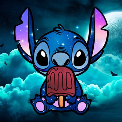 stitch holding a popsicle