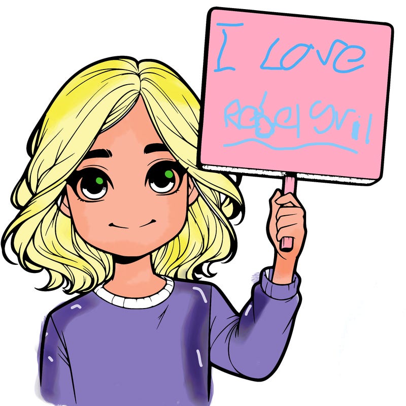 realistic girl holding up a sign