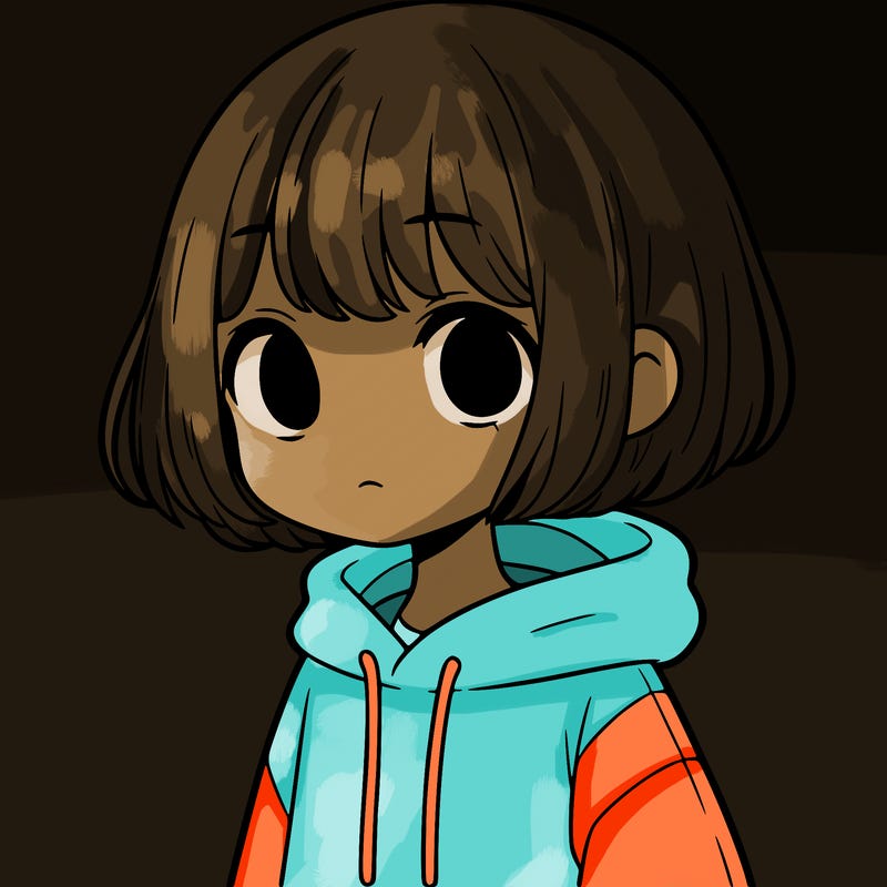 short hair girl in a cute hoodie