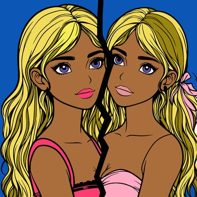 split realistic girl