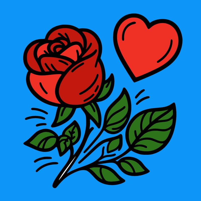 rose and heart