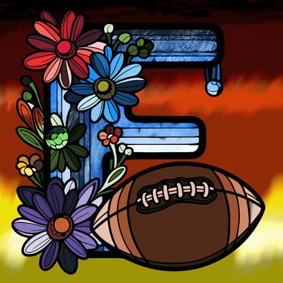 e with flowers and football theme no football players or faces