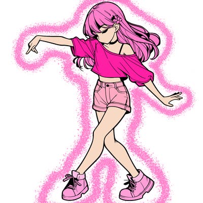 realistic girl danceing