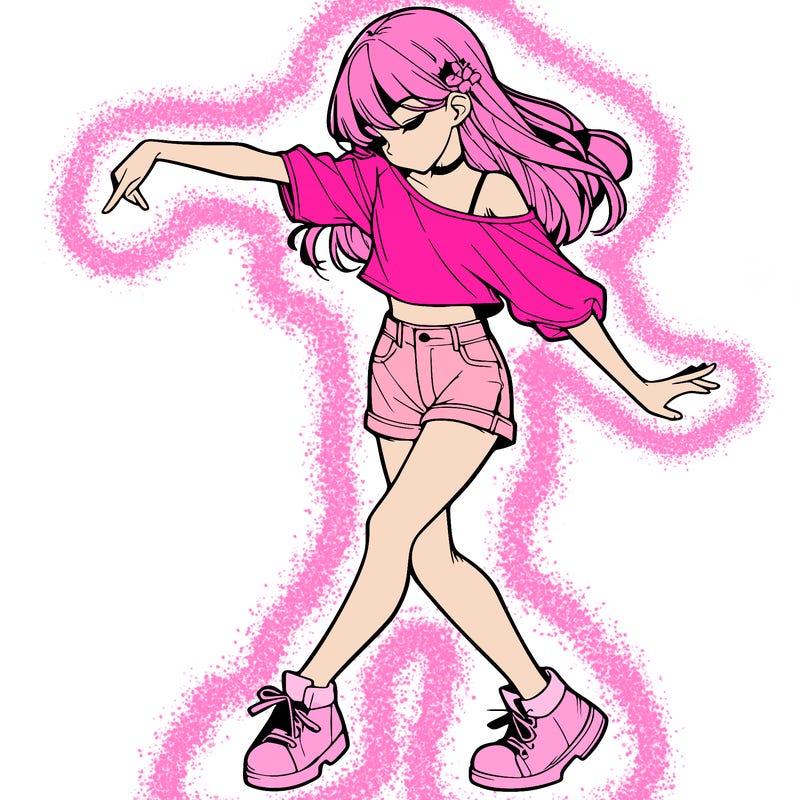 realistic girl danceing